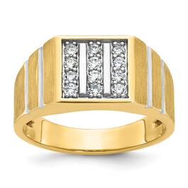 Mens Gentlemens Classics&#40;tm&#41; 14kt. Gold Vertical Diamonds Ring