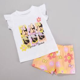 Baby Girl &#40;12-24M&#41; Disney&#40;R&#41; Minnie Floral Ruffle Top & Shorts Set
