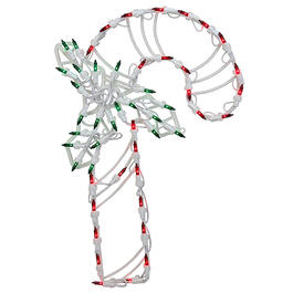 Northlight Seasonal 18in. Pre-Lit Candy Cane w/ Holly Silhouette