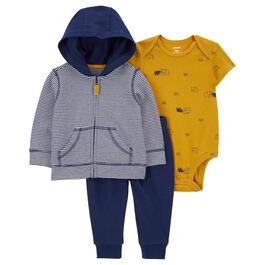 Baby Boy &#40;3-24M&#41; Carters&#40;R&#41; 3pc. Striped Hoodie & Jogger Set