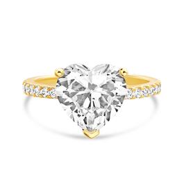 Gold Plated Heart Shaped CZ Engagement Ring