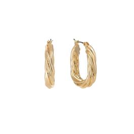 Gloria Vanderbilt Gold-Tone Rope Chain Hoop Earrings