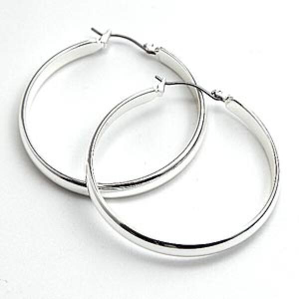 Nine West Silver Medium Hoop Earrings - image 