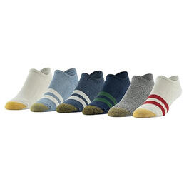 Mens Gold Toe(R) 6pk. Davenport Invisible Liner Socks - Blue/Multi