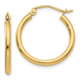 Gold Classics&#40;tm&#41; 14kt. Polished Gold 20mm Hoop Earrings