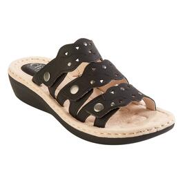 Womens Cliffs by White Mountain Caring Smooth Wedge Slide Sandals