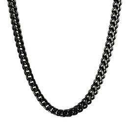 Mens Lynx Stainless Steel Black Foxtail Chain Necklace