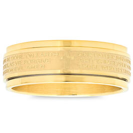 Unisex 18kt. Gold Plated Our Father Prayer Spinner Ring