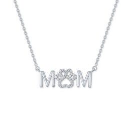 Diamond Classics&#40;tm&#41; 1/10ctw. Diamond Silver Pet Mom Necklace