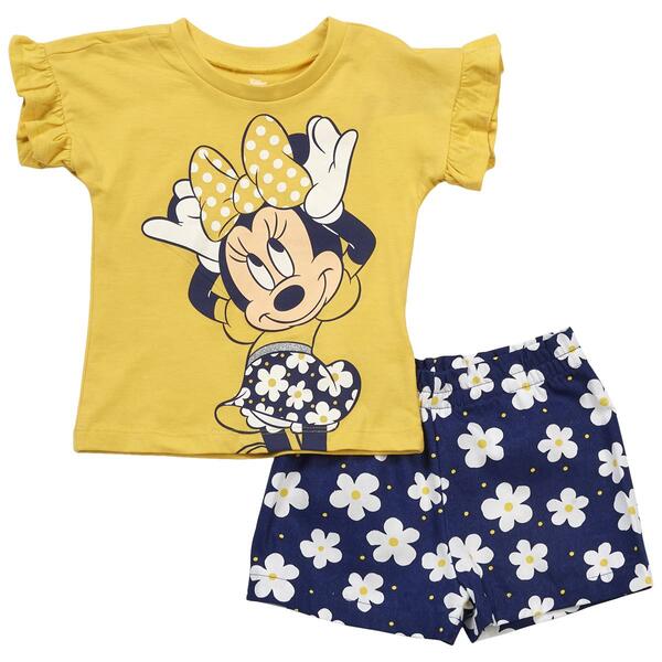 Toddler Girl Disney&#40;R&#41; Minnie Mouse Top & Daisy Flower Shorts Set - image 