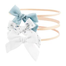 Carter&#39;s(R) Baby Girl 3pk. Floral &amp; Solid Bow Headwraps