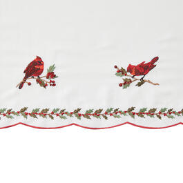 Cardinal and Holly Embroidered Valance - 58x12