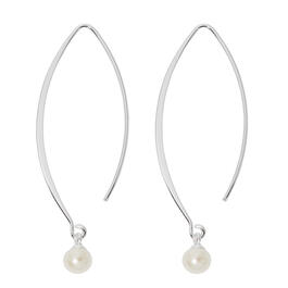 Danecraft Silver Plated 5mm Pearl Threader Earrings