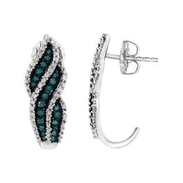 Haus of Brilliance 1/2ctw. Blue Diamond Dangle Stud Earrings