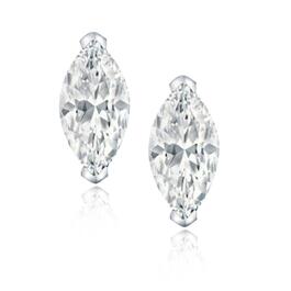Parikhs 14kt. White Gold Marquise Diamond Stud Earrings