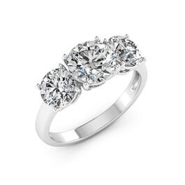 Moluxi&#8482; Sterling Silver 4ctw. Moissanite Ring