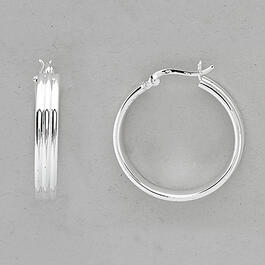 Marsala Fine Silver Plated Click Top Hoop Earrings