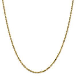 Unisex Gold Classics&#8482; 2.25mm. 14k Diamond Cut Rope Chain Necklace