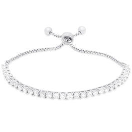 Silver Plated & Cubic Zirconia Adjustable Bracelet