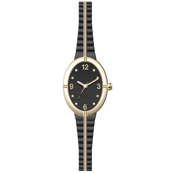 Womens Gold-Tone Black Sunray Dial Watch - 13639G-07-G50 - image 