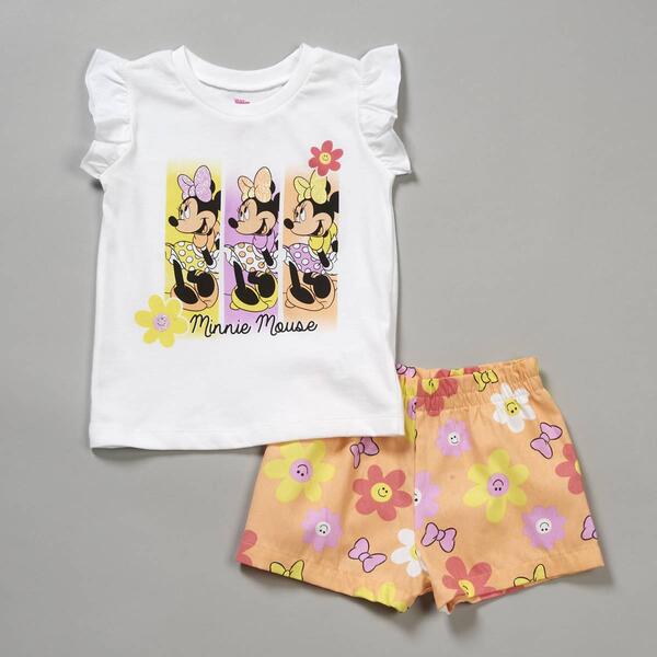 Toddler Girl Disney&#40;R&#41; Minnie Mouse Top & Daisy Flower Shorts Set - image 