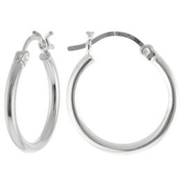20mm Round Tube Hoop in Fine Silver Plate