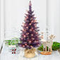 Puleo International 3ft. Pre-Lit Purple Artificial Christmas Tree - image 3