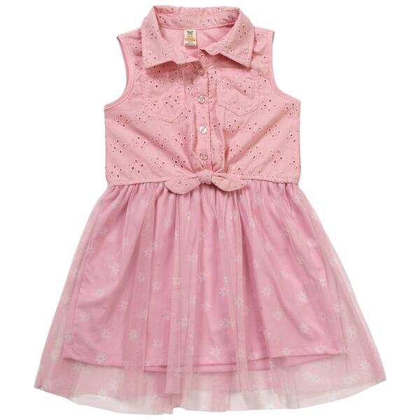 Girls &#40;4-6x&#41; Sweet Butterfly&#40;R&#41; Woven Eyelet & Daisy Tulle Dress - image 