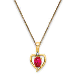 Gemstones Classics&#40;tm&#41; 14kt. Ruby Diamond Pendant Necklace