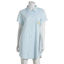 Womens Laura Ashley&#174; Short Sleeve Lemon Button Front Nightshirt