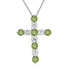 Gemstone Classics&#40;tm&#41; Peridot & Created Sapphire Cross Pendant