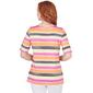 Womens Ruby Rd. Tropical Twist Paint Stripe Scoop Neck Blouse - image 2