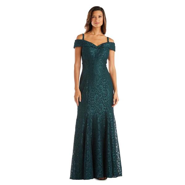 Womens R&M Richards Off The Shoulder Lace A-Line Mermaid Gown - image 