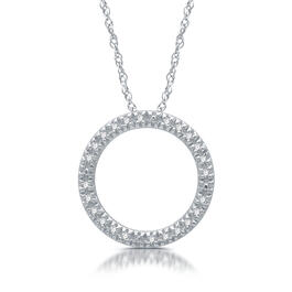 Nova Star&#40;R&#41; 1/10ct Lab Diamond Sterling Silver Circle Pendant