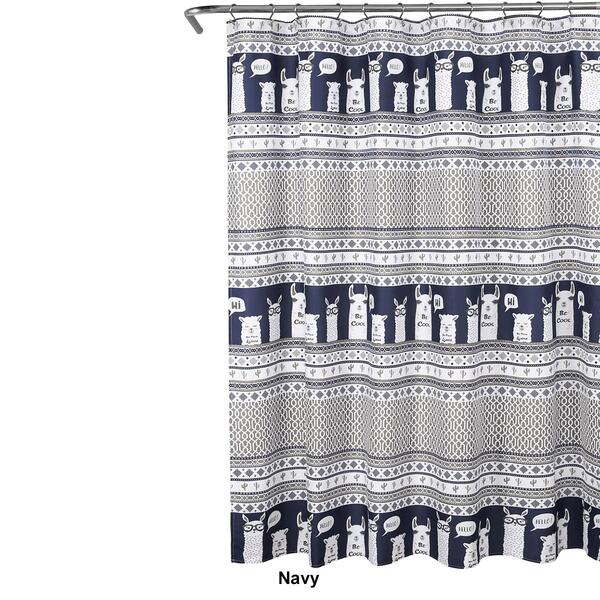 Lush Décor® Llama Stripe Shower Curtain