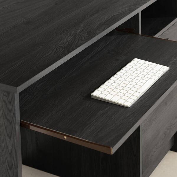 South Shore Tassio Gray Oak 2-Drawer Desk