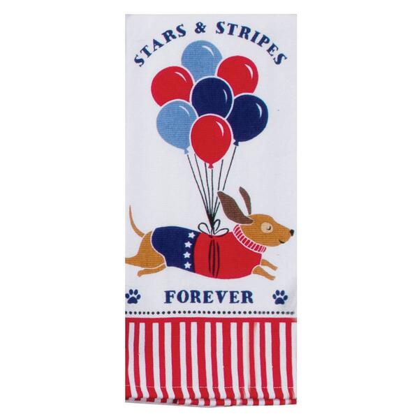 Kay Dee Stars & Stripes Dog Terry Kitchen Towel - image 