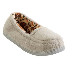 Womens Aerosoles Micro Terry Closed Back Slippers  Grey/Leopard