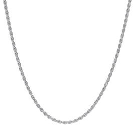 16in. Sterling Silver Polished Solid Rope Chain Necklace