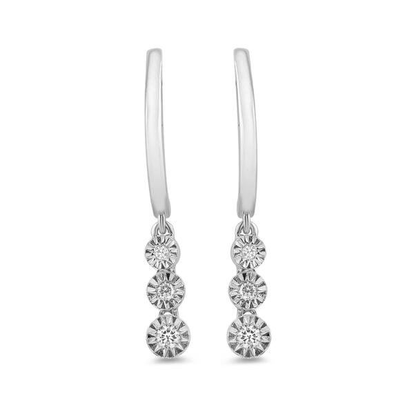 Sterling Silver 1/10cttw. Lab Grown Diamond Earrings - image 