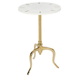 9th & Pike&#40;R&#41; White Marble Contemporary Accent Table
