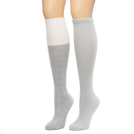 Womens Cuddl Duds&#40;R&#41; 2pk. Color Block Knee High Socks