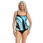 p/h3/24 Womens Maxine Retro Wave Tank One Piece Swimsuit - image 1