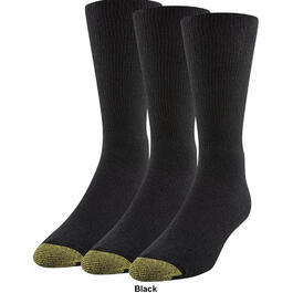 Mens Gold Toe&#174; 3pk. Wellness Non-Binding Crew Socks