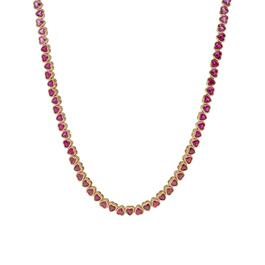 Gianni Argento Fine Hearts Lab Grown Ruby Ombre Necklace
