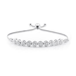 Nova Star&#40;R&#41; Sterling Silver Lab Grown Diamond Link Bolo Bracelet