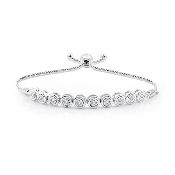Nova Star&#40;R&#41; Sterling Silver Lab Grown Diamond Link Bolo Bracelet - image 