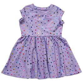 Toddler Girl Tales & Stories Jersey Dress w/ Foil Print - Violet