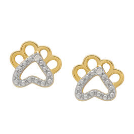 Gianni Argento Diamond Accent Paw Stud Earrings