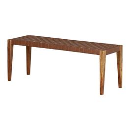 South Shore Balka Woven Brown Leather Bench